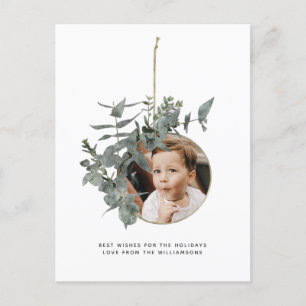 Cartes Pour Fêtes Annuelles Photo botanique de motif de feuille de guirlande