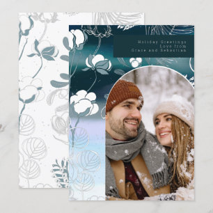 Cartes Pour Fêtes Annuelles Photo botanique de vacances d'hiver personnalisée