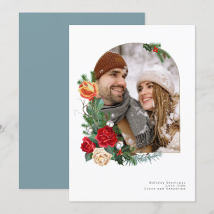 Cartes Pour Fêtes Annuelles Photo botanique de vacances d'hiver personnalisée