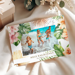 Cartes Pour Fêtes Annuelles Photo botanique tropicale Mele Kalikimaka