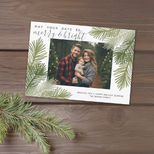 Cartes Pour Fêtes Annuelles Photo Branches Whimsical Calligraphie Noël