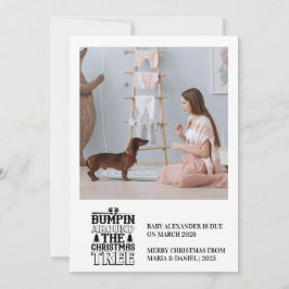 Cartes Pour Fêtes Annuelles Photo Bumpin’ Around the Christmas Tree Pregnancy 