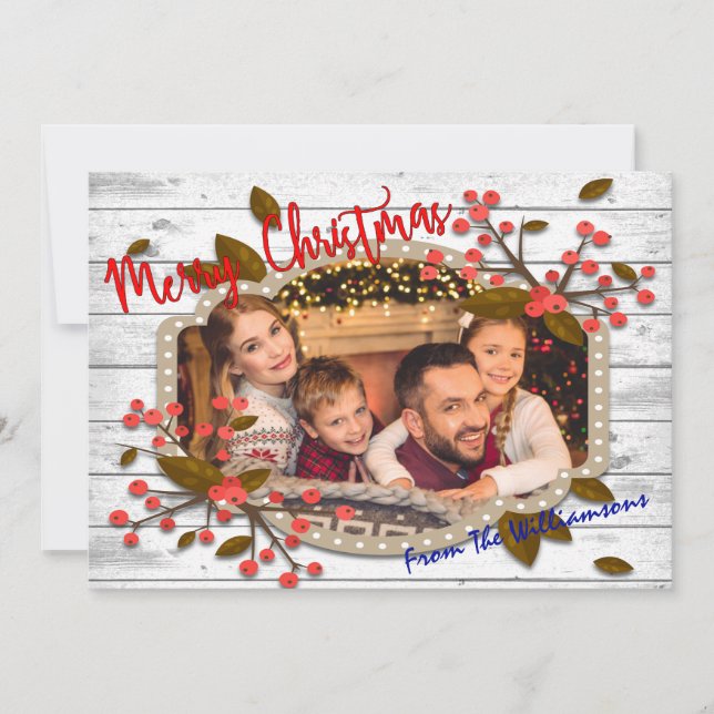Cartes Pour Fêtes Annuelles Photo cadre de Noël rétro (Devant)
