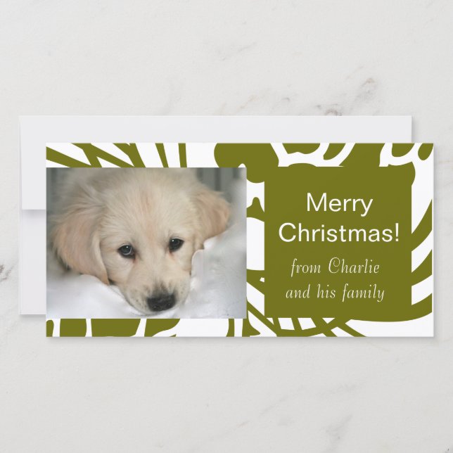 Cartes Pour Fêtes Annuelles Photo Cards de Green White Dog Christmas (Devant)