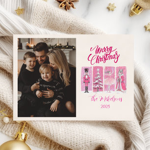 Cartes Pour Fêtes Annuelles Photo Casse-Noisette Rose Ballet Noël