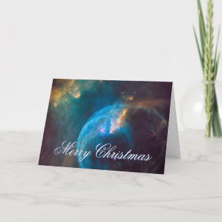 Cartes Pour Fêtes Annuelles Photo céleste nébuleuse en bulle sarcelle et aqua