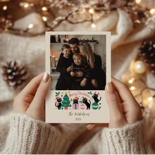 Cartes Pour Fêtes Annuelles Photo Chat Noir Noël