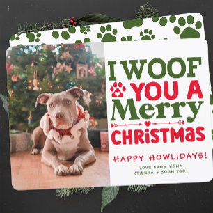 Cartes Pour Fêtes Annuelles Photo Chien Personnalisé Joyeux Noël Chiot Photo
