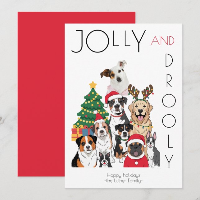 Cartes Pour Fêtes Annuelles Photo Christmas Tree Funny Pet (Devant / Derrière)