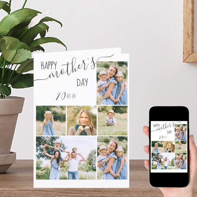 Cartes Pour Fêtes Annuelles Photo Collage 6 Photo Happy Mother's Day Card (Créateur téléchargé)