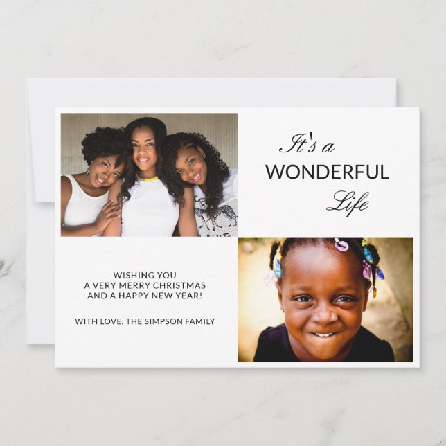 Cartes Pour Fêtes Annuelles Photo Collage C'est une vie merveilleuse Noël (Devant)
