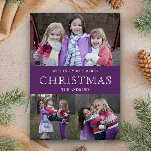 Cartes Pour Fêtes Annuelles Photo Collage de Purple Winter