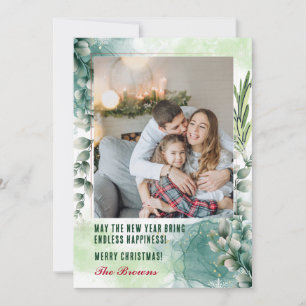 Cartes Pour Fêtes Annuelles Photo Collage Green Holiday Card Joyeux Noël