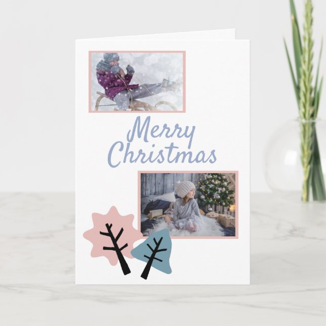 Cartes Pour Fêtes Annuelles Photo Collage moderne Joyeux Noël Famille (Devant)