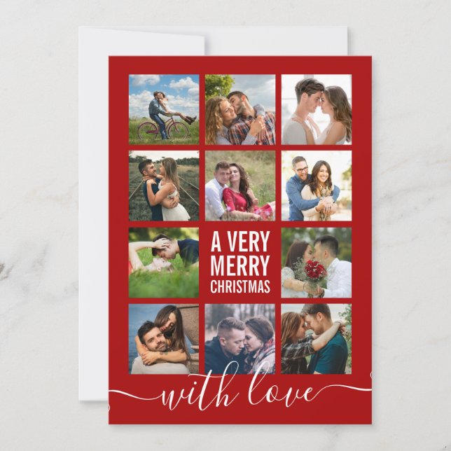 Cartes Pour Fêtes Annuelles Photo Collage Moderne Très Joyeux Noël  (Devant)