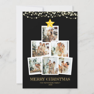 Cartes Pour Fêtes Annuelles Photo Colltree Black String lumières Noël