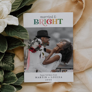 Cartes Pour Fêtes Annuelles Photo colorée mariée et brillante mariée