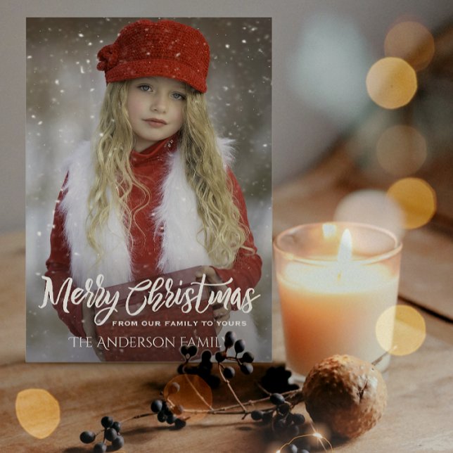 Cartes Pour Fêtes Annuelles Photo complète Joyeux Noël, Jacquard (Créateur téléchargé)