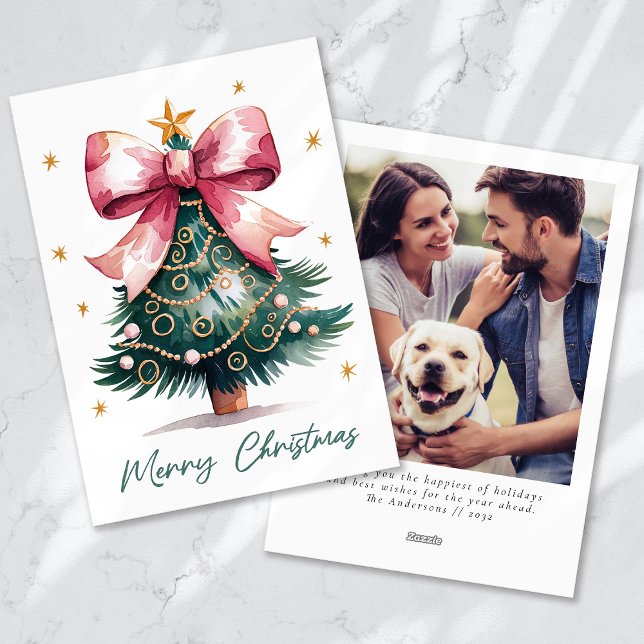 Cartes Pour Fêtes Annuelles Photo Coquette de l'arbre de Noël (Créateur téléchargé)