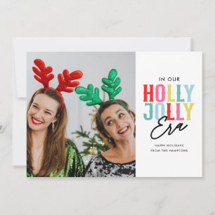 Cartes Pour Fêtes Annuelles Photo couleur Holly Jolly Era