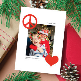 Cartes Pour Fêtes Annuelles Photo couleur personnalisable moderne chic Peace &