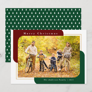 Cartes Pour Fêtes Annuelles Photo courbe moderne Noël rouge et vert