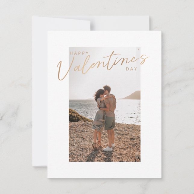 Cartes Pour Fêtes Annuelles Photo d'amour en calligraphie dorée Saint-Valentin (Devant)