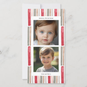 Cartes Pour Fêtes Annuelles Photo d'Aquarelle à Rayures