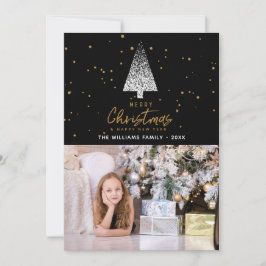 Cartes Pour Fêtes Annuelles Photo d'arbre de Noël blanc moderne