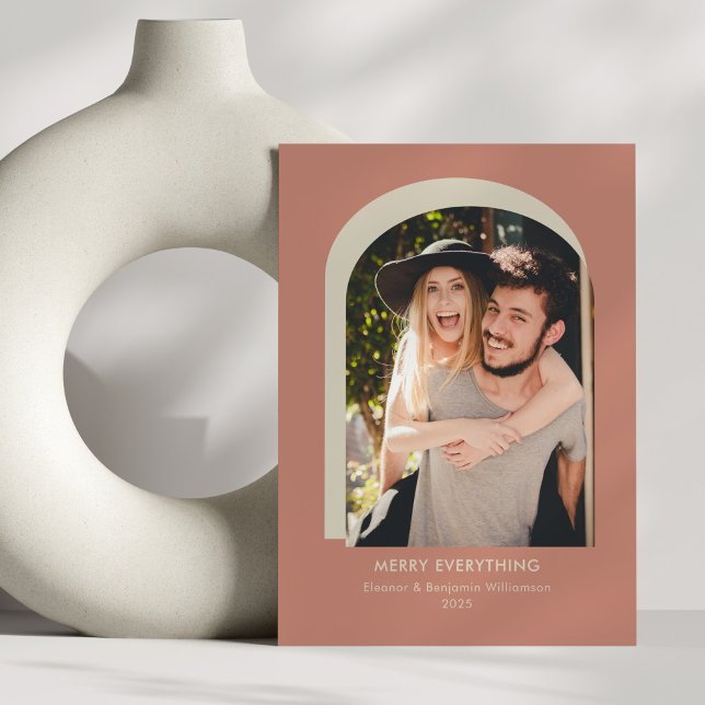 Cartes Pour Fêtes Annuelles Photo d'arche moderne en terre cuite Merry Everyth (Créateur téléchargé)