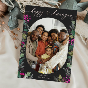 Cartes Pour Fêtes Annuelles Photo Dark Boho Happy Kwanzaa Holiday Card