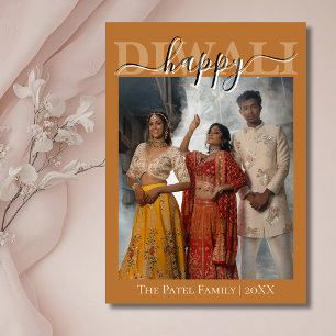 Cartes Pour Fêtes Annuelles Photo de calligraphie cuivrée chaude Joyeux Diwali