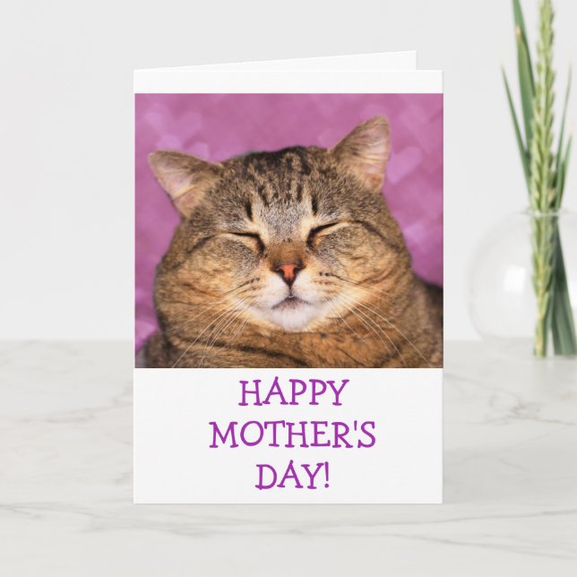 Cartes Pour Fêtes Annuelles Photo de chat personnalisée Fête des mères (Devant)