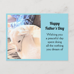 Cartes Pour Fêtes Annuelles Photo de Chien blanc avec papa Happy Fête des père