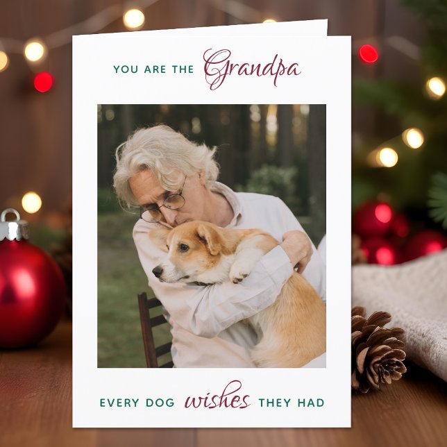 Cartes Pour Fêtes Annuelles Photo de chien de compagnie personnalisée Grand-pè (Créateur téléchargé)