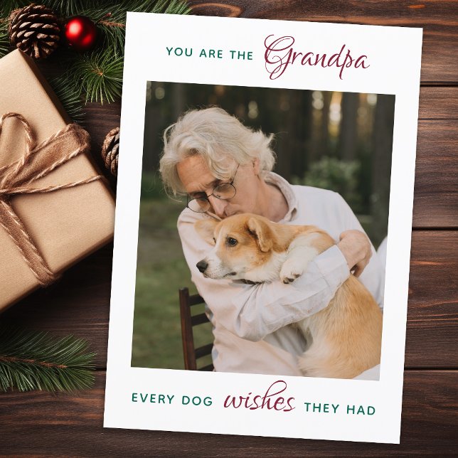 Cartes Pour Fêtes Annuelles Photo de chien de compagnie personnalisée Grand-pè (Créateur téléchargé)