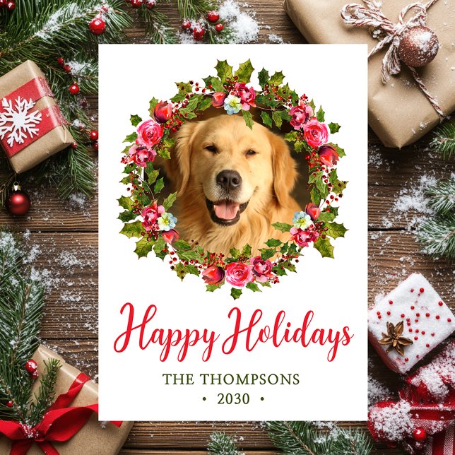 Cartes Pour Fêtes Annuelles Photo de chien Fer de Noël (Créateur téléchargé)