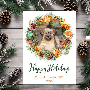 Cartes Pour Fêtes Annuelles Photo de chien Fer de Noël