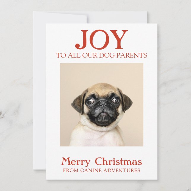 Cartes Pour Fêtes Annuelles Photo de chien personnalisé Joy Dog Walker (Devant)