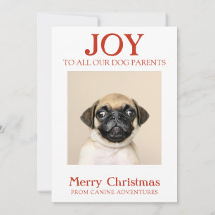 Cartes Pour Fêtes Annuelles Photo de chien personnalisé Joy Dog Walker