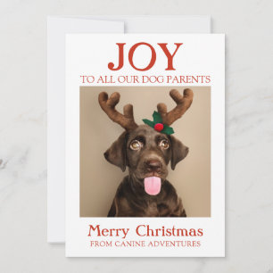 Cartes Pour Fêtes Annuelles Photo de chien personnalisée Joie de vacances Cart