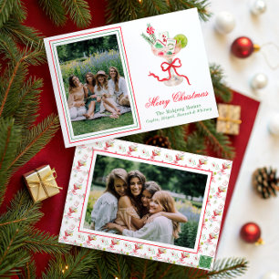 Cartes Pour Fêtes Annuelles Photo de cocktail de Noël Mahjong joyeux aquarelle