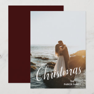 Cartes Pour Fêtes Annuelles Photo de couple de Noël moderne et tendance