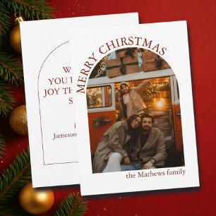 Cartes Pour Fêtes Annuelles Photo de famille Arch Joyeux Noël Nom