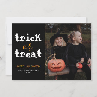 Cartes Pour Fêtes Annuelles Photo de famille chic et moderne pour Halloween