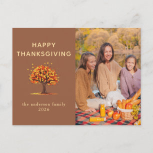 Cartes Pour Fêtes Annuelles Photo de famille d'automne moderne Joyeux Thanksgi