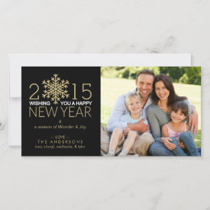 Cartes Pour Fêtes Annuelles Photo de famille de flocon de neige de vacances de