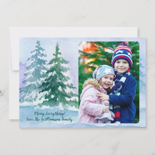 Cartes Pour Fêtes Annuelles Photo de famille de l'arbre de Noël (Devant)