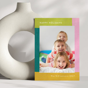 Cartes Pour Fêtes Annuelles Photo de famille de Noël colorée et mignonne