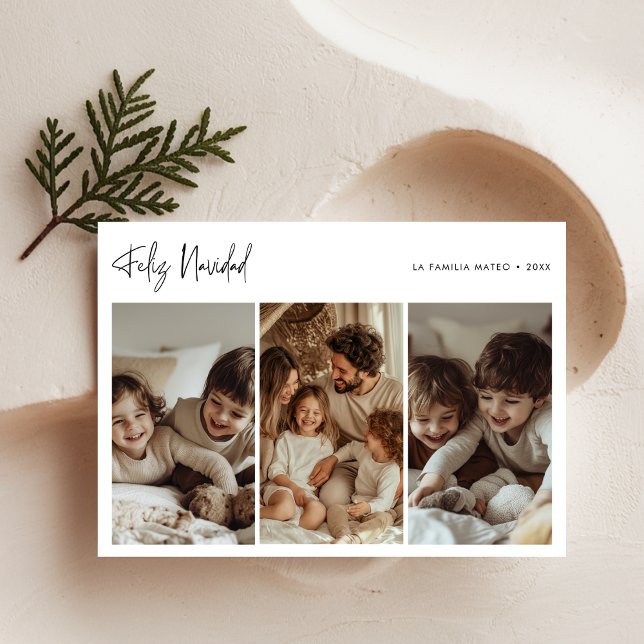 Cartes Pour Fêtes Annuelles Photo de famille de Noël de Feliz Navidad (Créateur téléchargé)